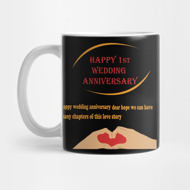 t shirt happy 1st wedding anniversary by best seller shop